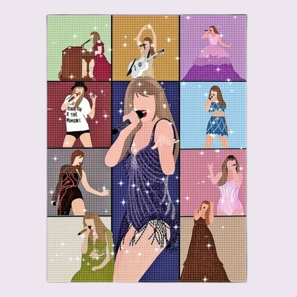 NEW TAYLOR SWIFT Colourful Pop Art Diamond Craft Making Canvas (Without Frame)